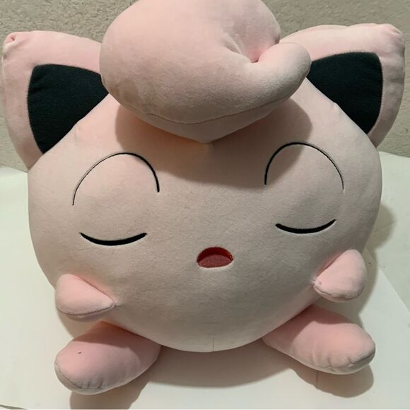 New Pokemon Jigglypuff Sleeping Plush pink 13” 2023 - Picture 5 of 8